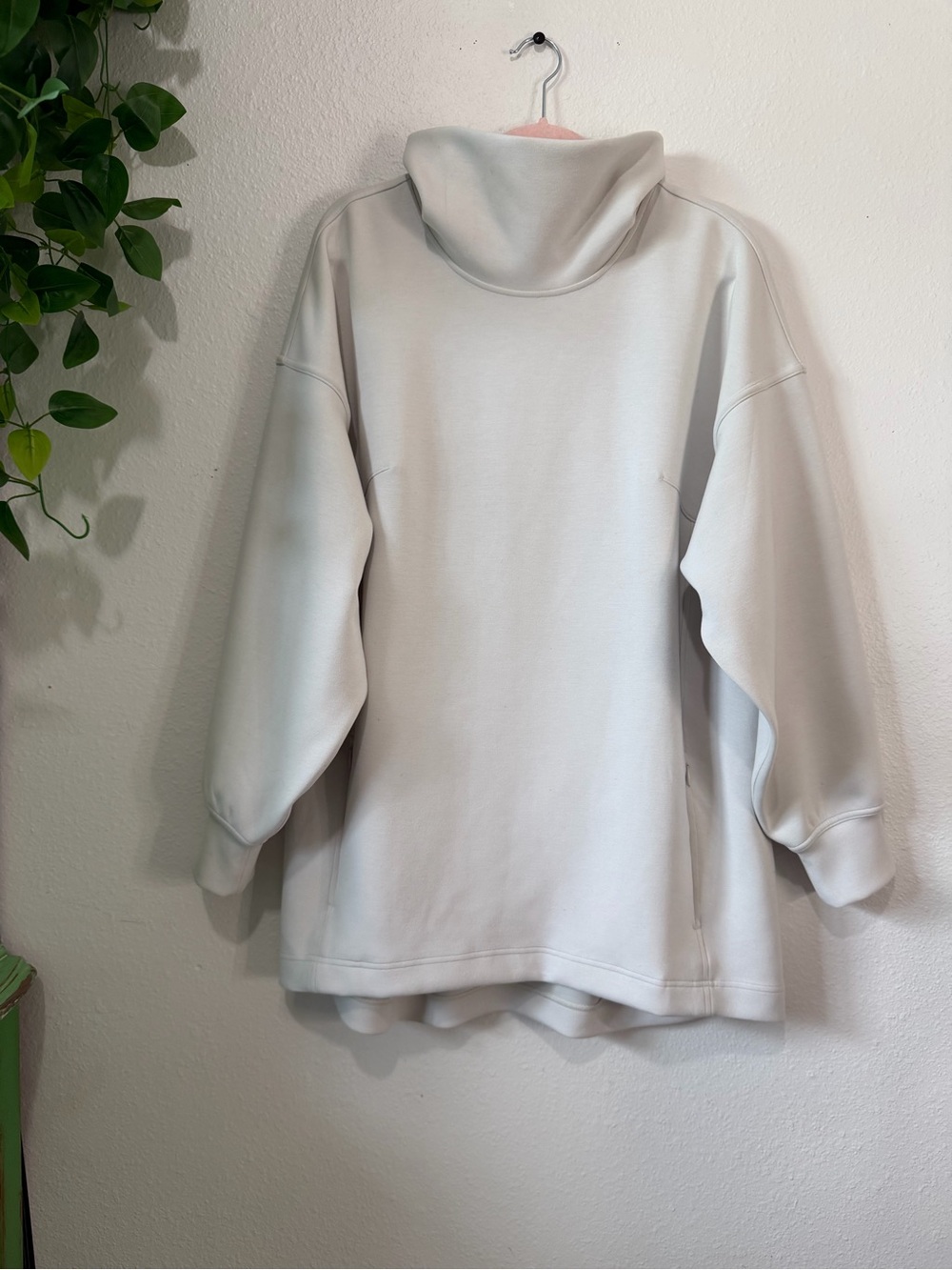 Lululemon Modal-Blend Turtleneck Tunic 12 Bone Ivory Pockets Cocoon Long Top